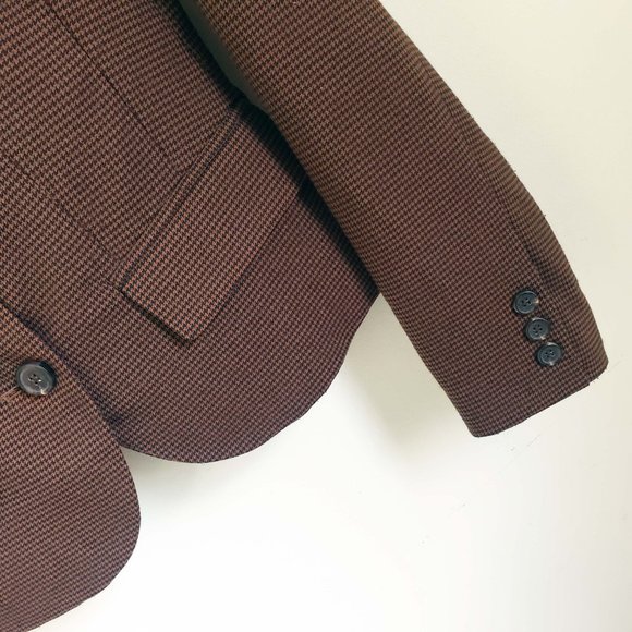 Forever 21 Women's S Copper Lined Button Hounds Tooth Pattern Suit Coat Blazer - Picture 4 of 12